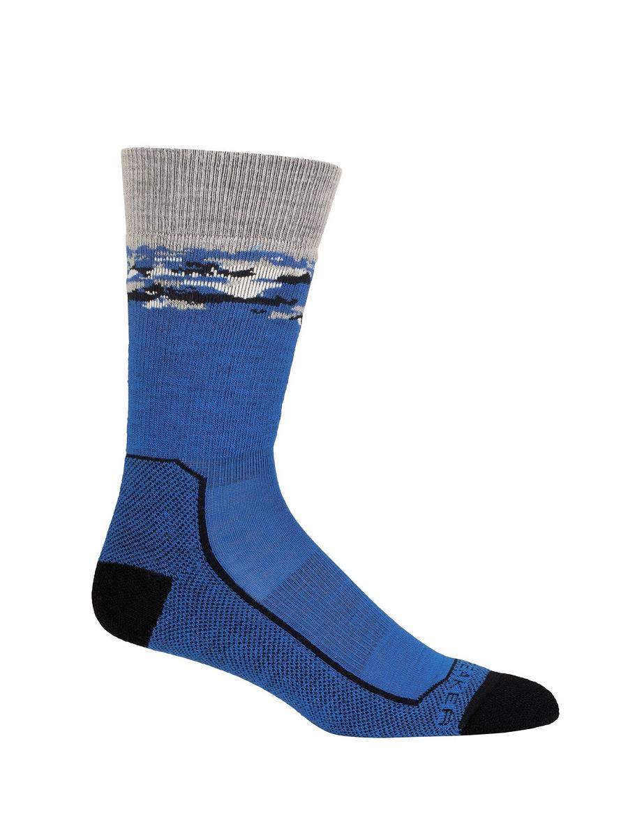 Lazurite / Black Men's Icebreaker Merino Hike+ Medium Crew Sedimentary Socks | USA 1002WNBY